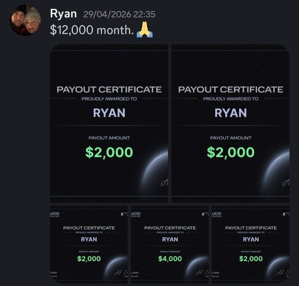 Five payout certificates for Ryan totalling a $12,000 month